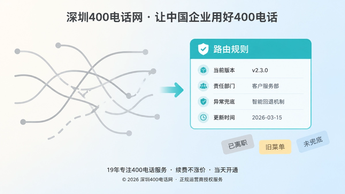 2026年400电话路由版本治理对比示意图