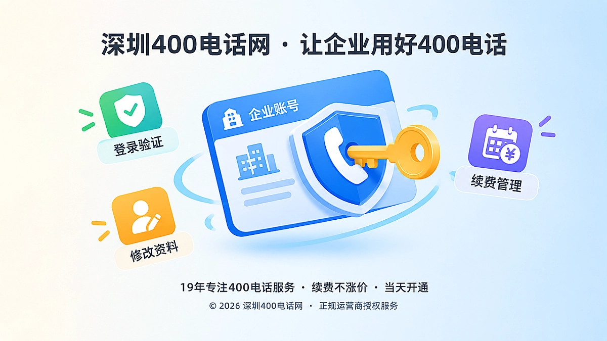 2026年400电话防骗：企业需掌握主账号、验证码和续费入口