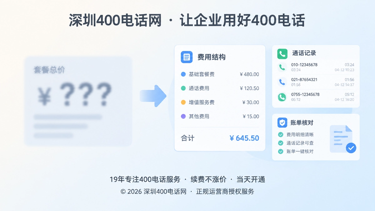 400电话费用结构对比扁平插画